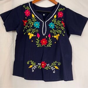 Traditional embroidered Mexican blouse